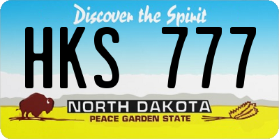 ND license plate HKS777