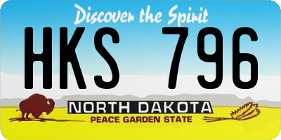 ND license plate HKS796