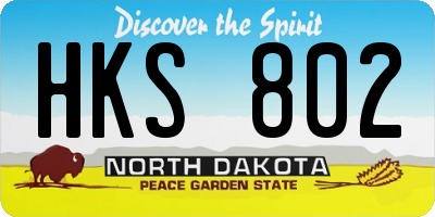 ND license plate HKS802