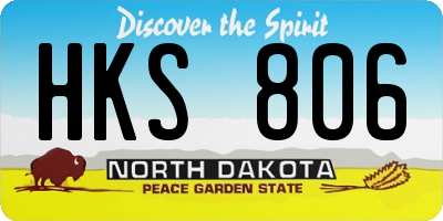 ND license plate HKS806
