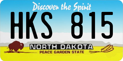 ND license plate HKS815