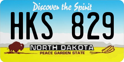 ND license plate HKS829