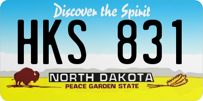 ND license plate HKS831