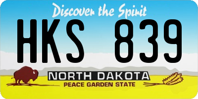 ND license plate HKS839