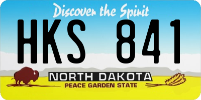 ND license plate HKS841