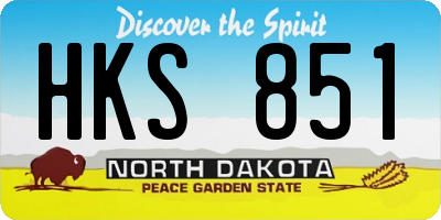 ND license plate HKS851