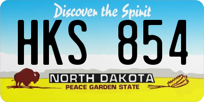 ND license plate HKS854