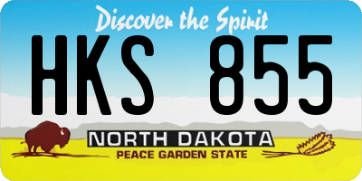 ND license plate HKS855
