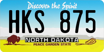 ND license plate HKS875