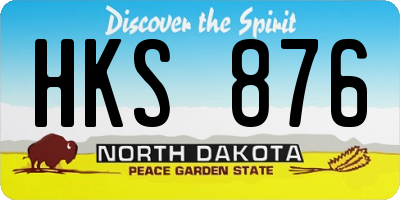 ND license plate HKS876