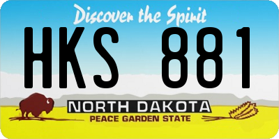 ND license plate HKS881