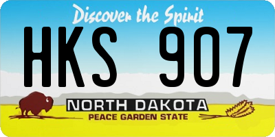 ND license plate HKS907