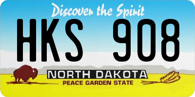 ND license plate HKS908