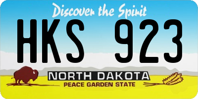 ND license plate HKS923