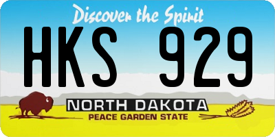 ND license plate HKS929