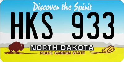 ND license plate HKS933