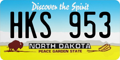 ND license plate HKS953