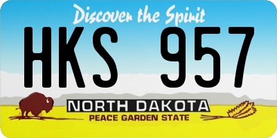 ND license plate HKS957