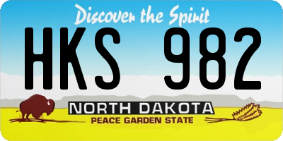 ND license plate HKS982
