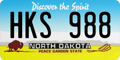 ND license plate HKS988