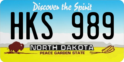 ND license plate HKS989