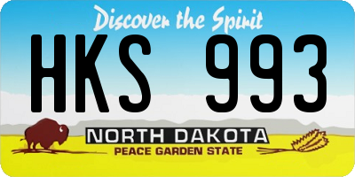 ND license plate HKS993