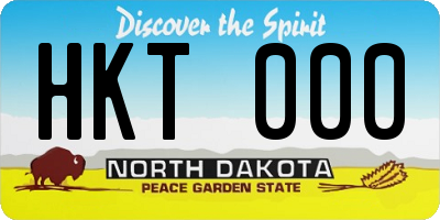 ND license plate HKT000