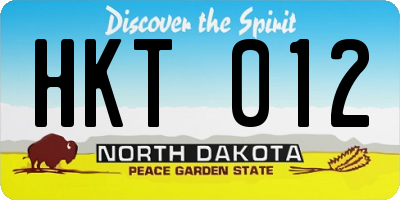 ND license plate HKT012