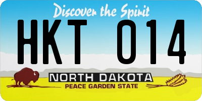ND license plate HKT014