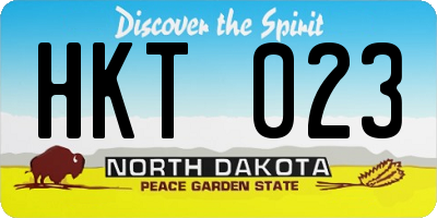 ND license plate HKT023