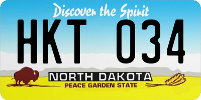 ND license plate HKT034