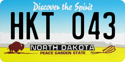 ND license plate HKT043
