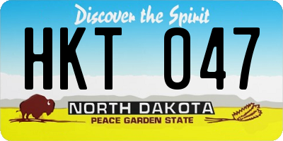 ND license plate HKT047