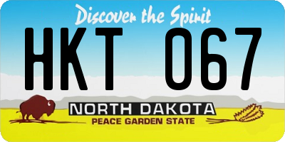 ND license plate HKT067