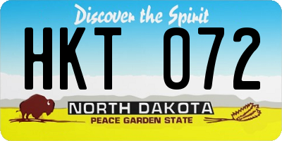 ND license plate HKT072