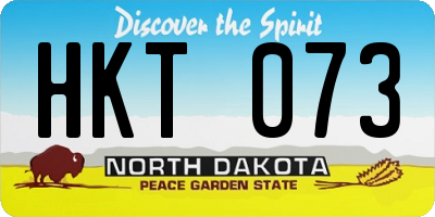 ND license plate HKT073