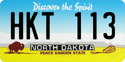 ND license plate HKT113