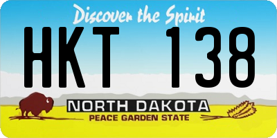 ND license plate HKT138