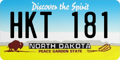 ND license plate HKT181