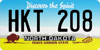 ND license plate HKT208