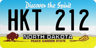 ND license plate HKT212