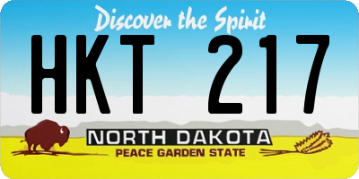 ND license plate HKT217