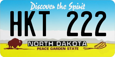 ND license plate HKT222