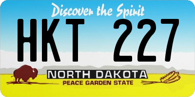 ND license plate HKT227
