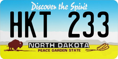 ND license plate HKT233