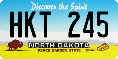 ND license plate HKT245