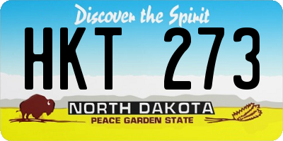 ND license plate HKT273