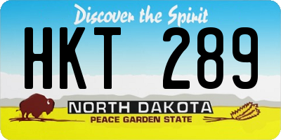 ND license plate HKT289