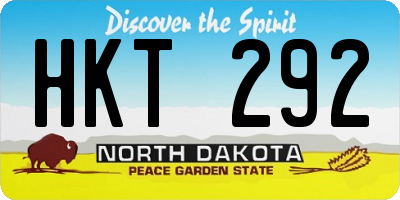 ND license plate HKT292