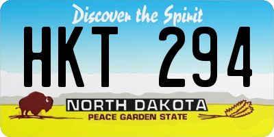 ND license plate HKT294